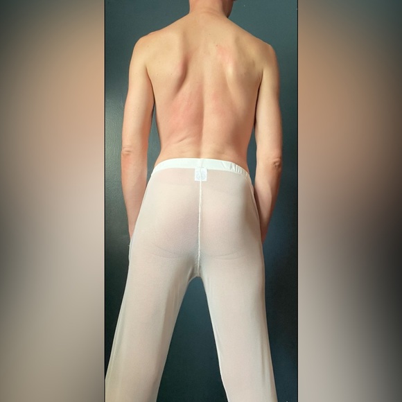 Men’s L’Homme Invisible Paris ‘Good Catch’ Mesh White Lounge Pants -Medium, NWT - Picture 4 of 8